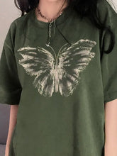 Vintage Schmetterling Kurzarm Grafik T-Shirt